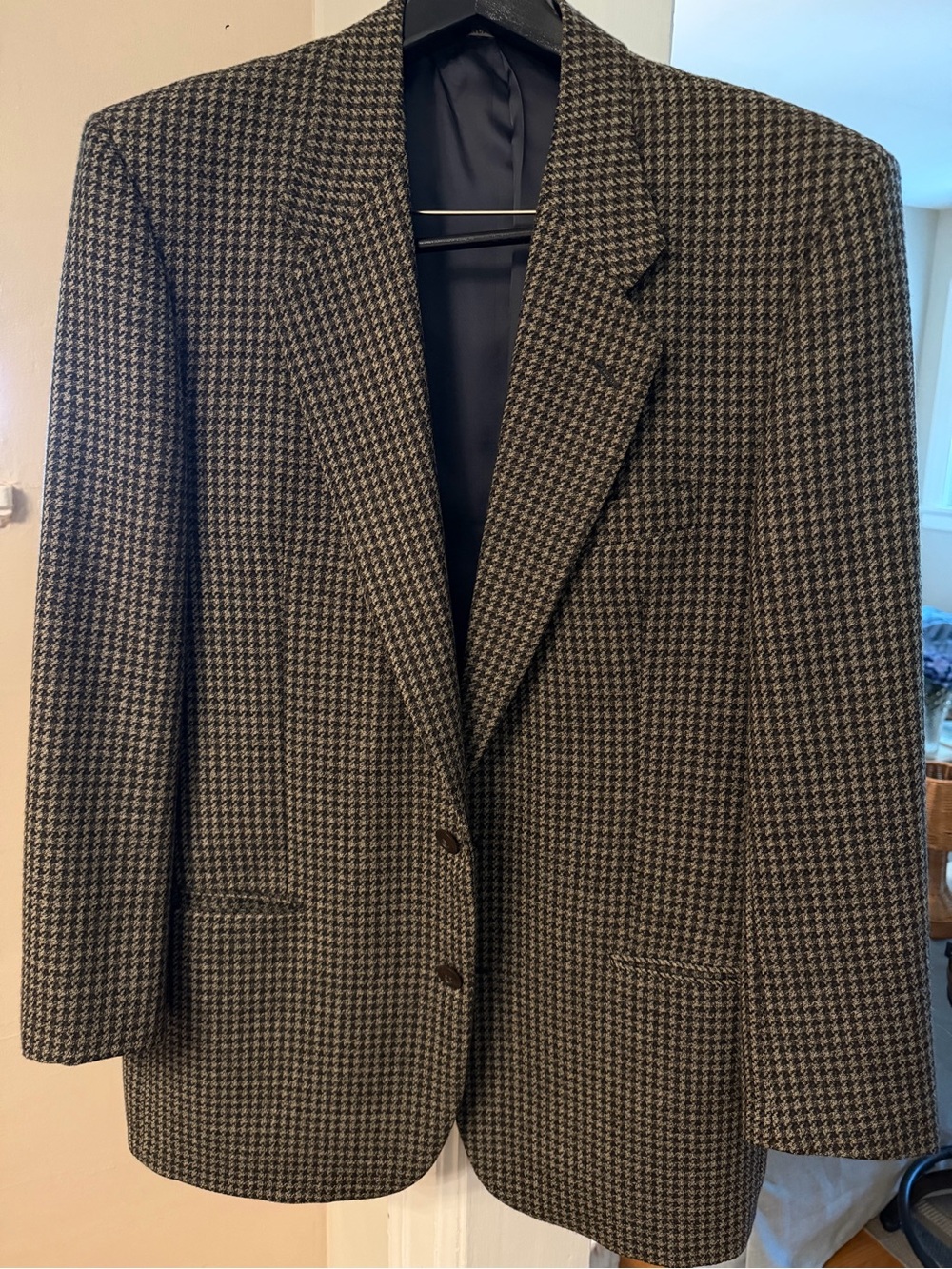 Andrew Fezza Men's Houndstooth Wool Blazer